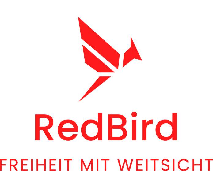 Redbird Logo mit Slogan